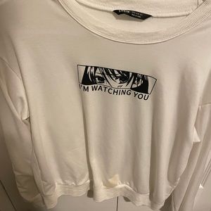 White anime crew neck